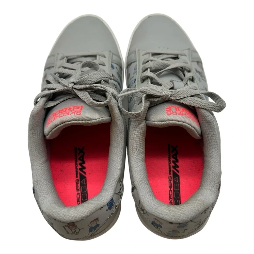 Skechers Go Golf‎ Drive 4 Shoes Womens 8.5 Gray Dog Novelty Print Sneakers 17011